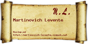 Martinovich Levente névjegykártya