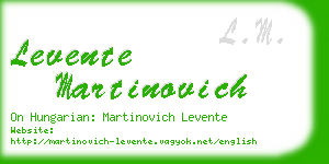 levente martinovich business card